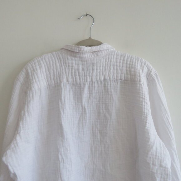J. CREW Garçon Classic Shirt in Cotton-Linen Blend Gauze Preppy Coastal Size 20 - Picture 9 of 14